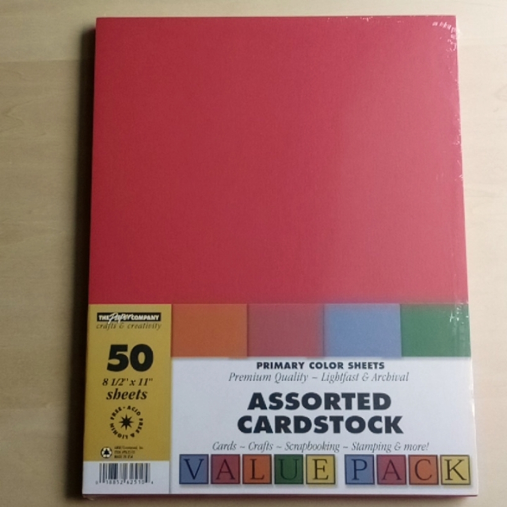 3/$15 Primary Cardstock Paper